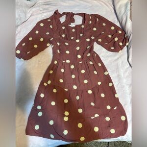 MINE Terracotta Apparel Polka Dot Rusted Red Dress